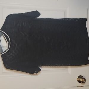 Wild Fable S Black Sheer Short Sleeve Top